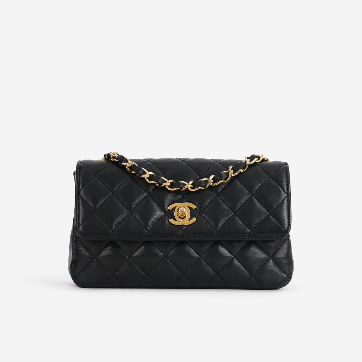 Chanel Vintage Mini Rectangular - Black Lambskin | Gold Hardware