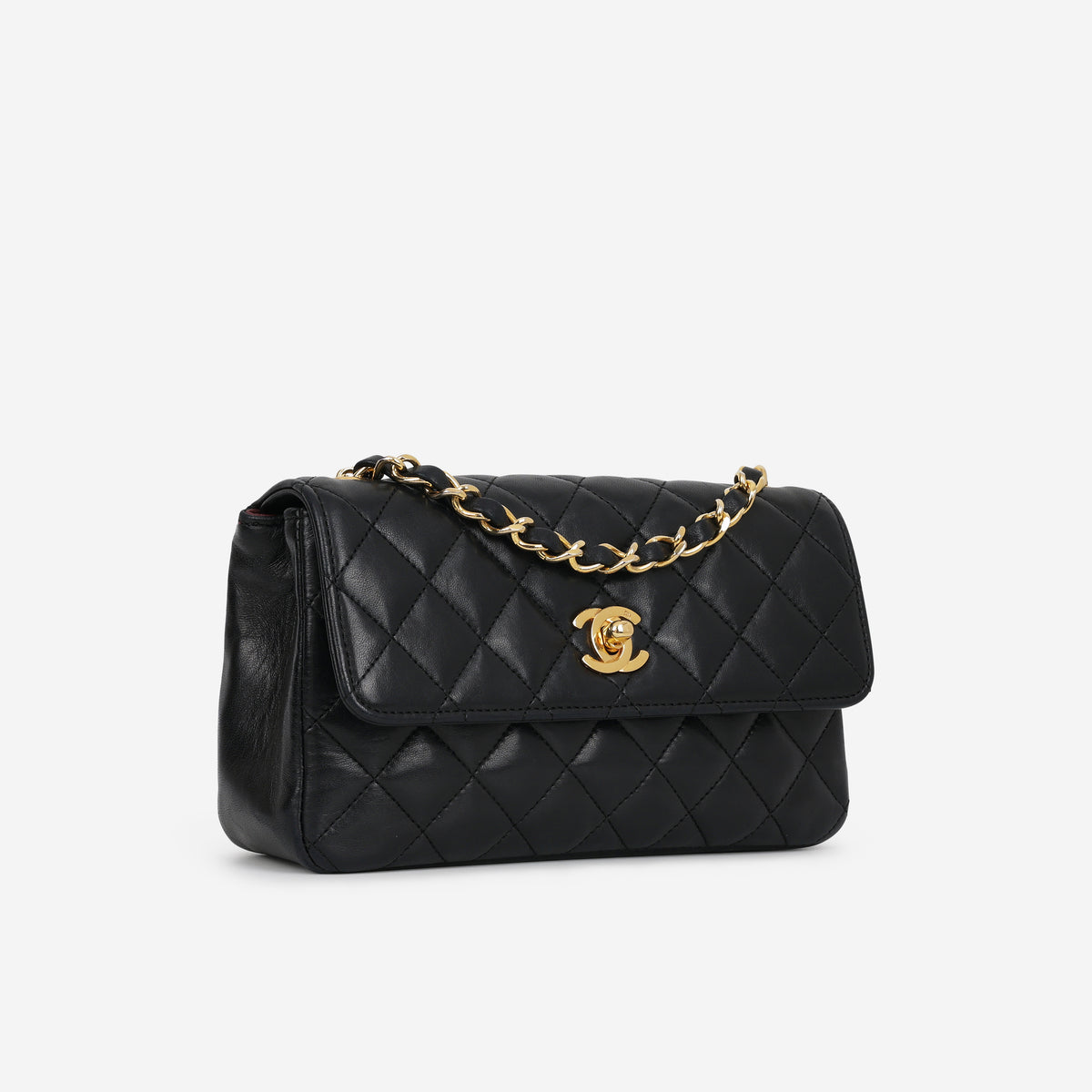 Chanel Vintage Mini Rectangular - Black Lambskin | Gold Hardware