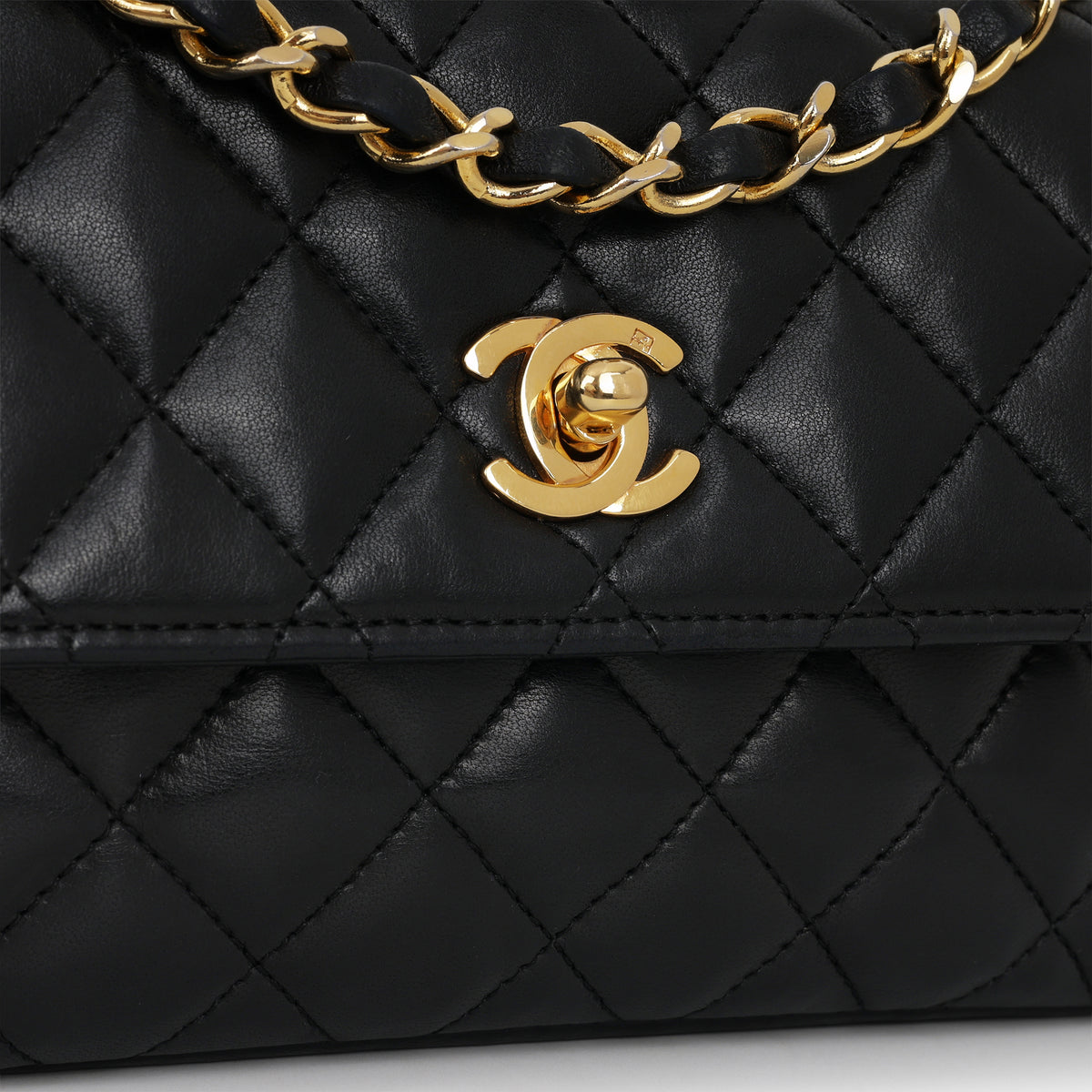 Chanel Vintage Mini Rectangular - Black Lambskin | Gold Hardware