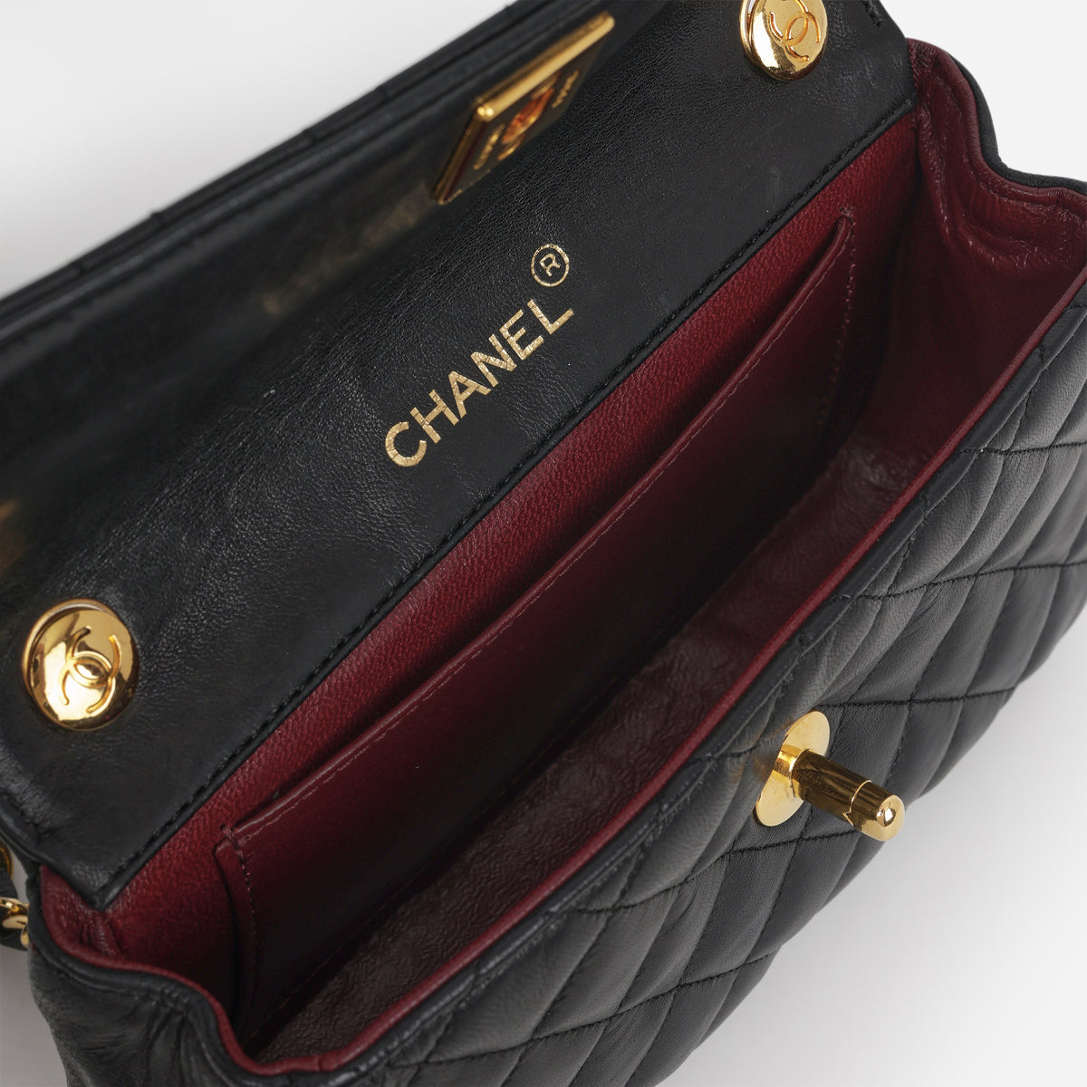 Chanel Vintage Mini Rectangular - Black Lambskin | Gold Hardware