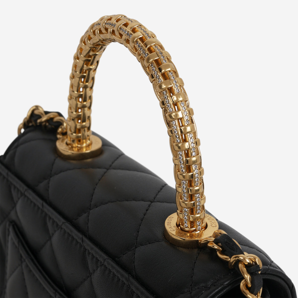 Coco Handle Clutch on Chain - Black Lambskin | Aged Gold Hardware