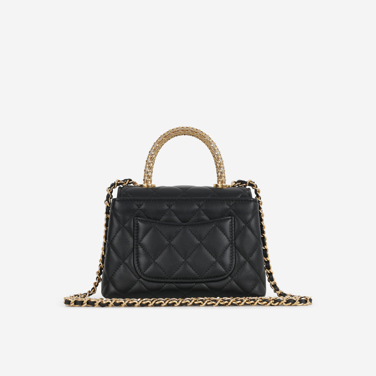 Coco Handle Clutch on Chain - Black Lambskin | Aged Gold Hardware