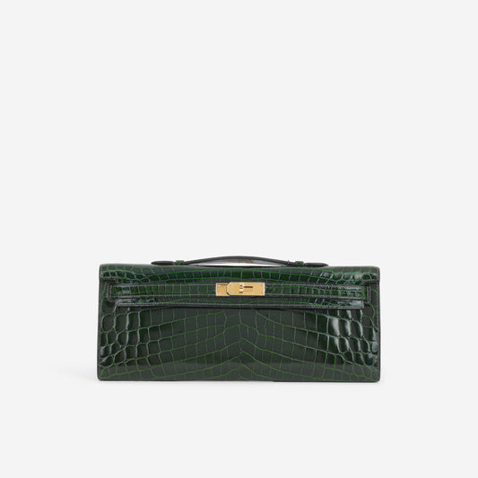 Hermès Kelly Cut - Vert Emeraude Crocodile Niloticus | Gold Hardware