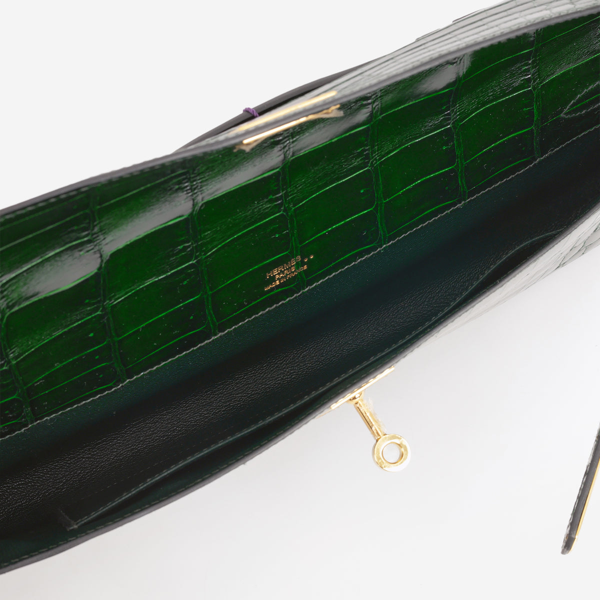 Hermès Kelly Cut - Vert Emeraude Crocodile Niloticus | Gold Hardware