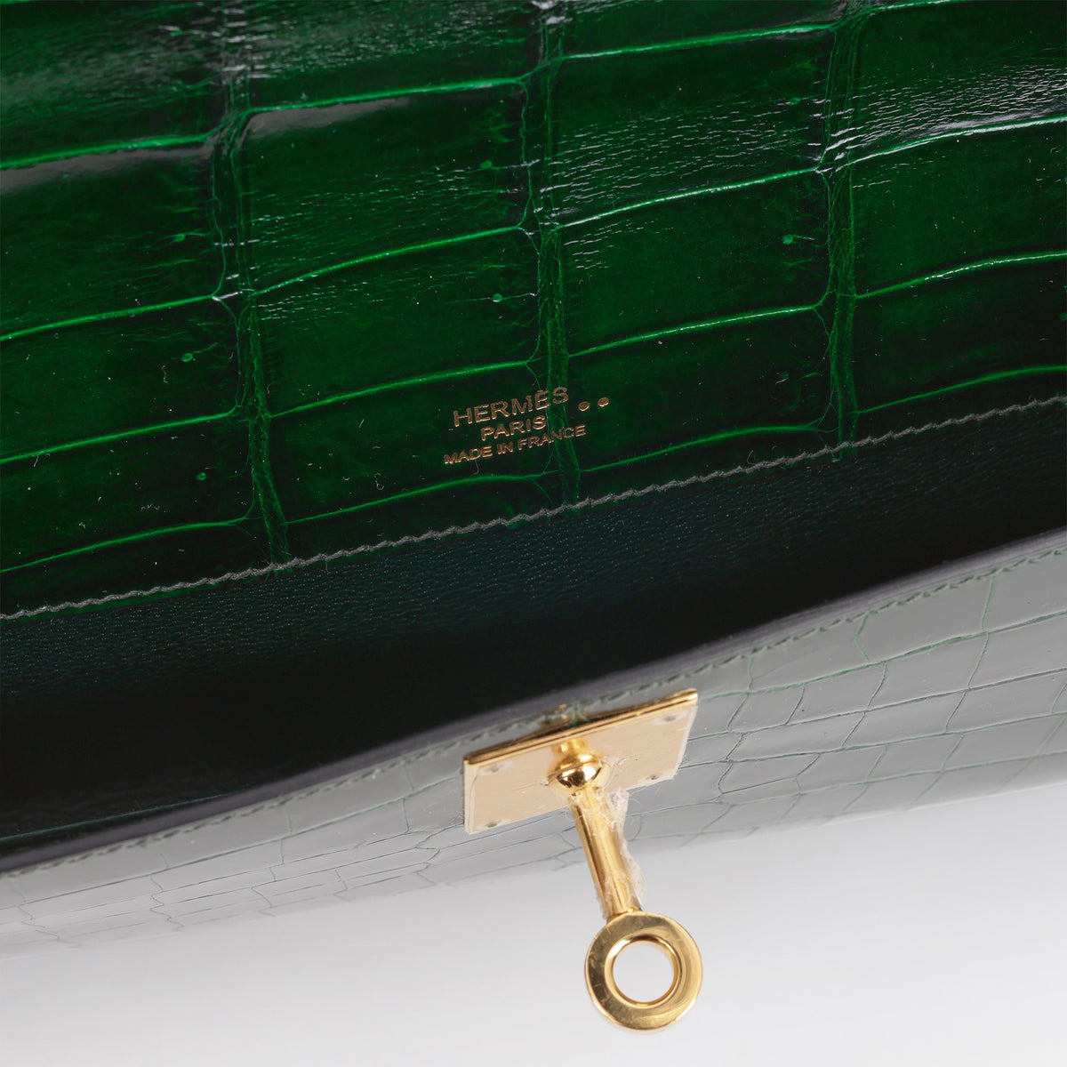 Hermès Kelly Cut - Vert Emeraude Crocodile Niloticus | Gold Hardware
