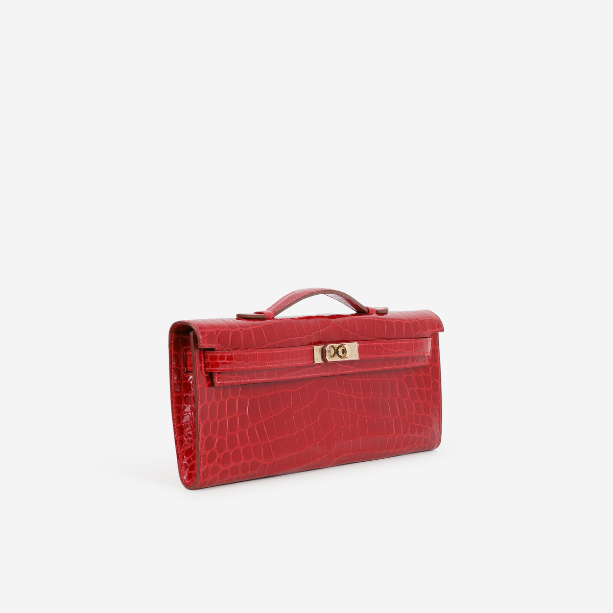 Hermès Kelly Cut - Rouge H Crocodile Niloticus | Permabrass Hardware