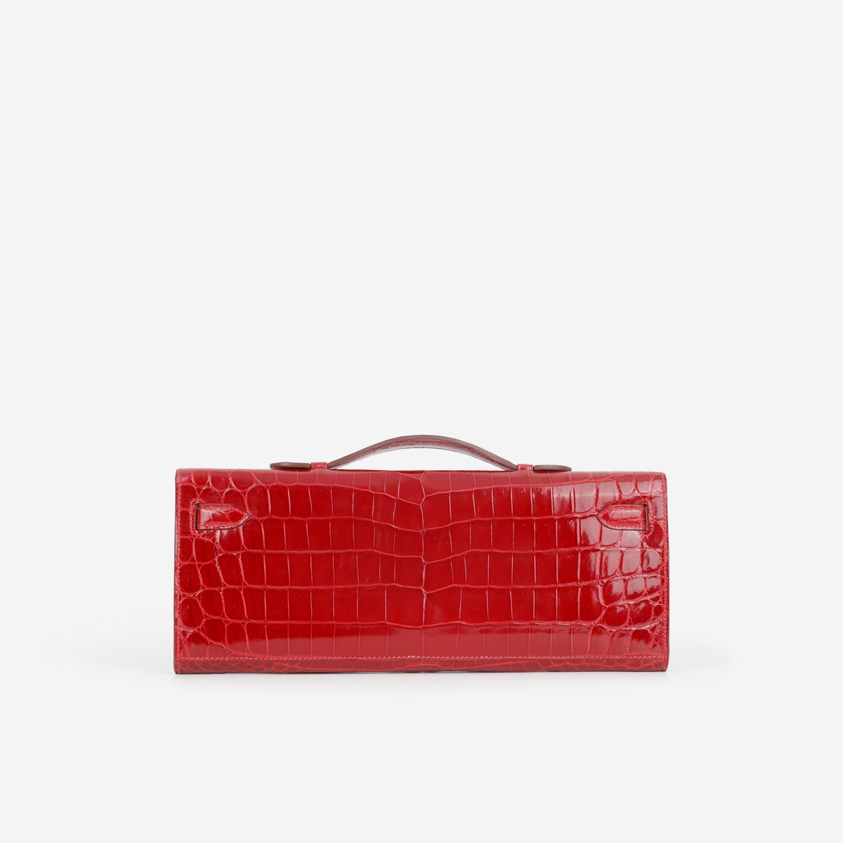 Hermès Kelly Cut - Rouge H Crocodile Niloticus | Permabrass Hardware