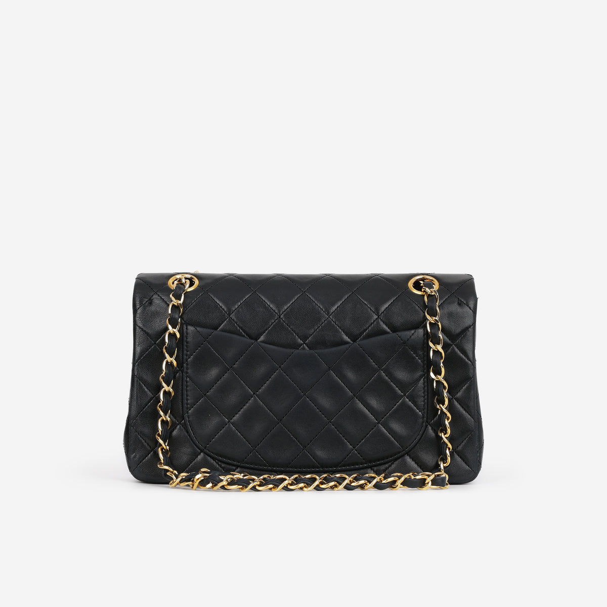 Chanel Vintage Square Flap Bag - Black Lambskin | Gold Hardware