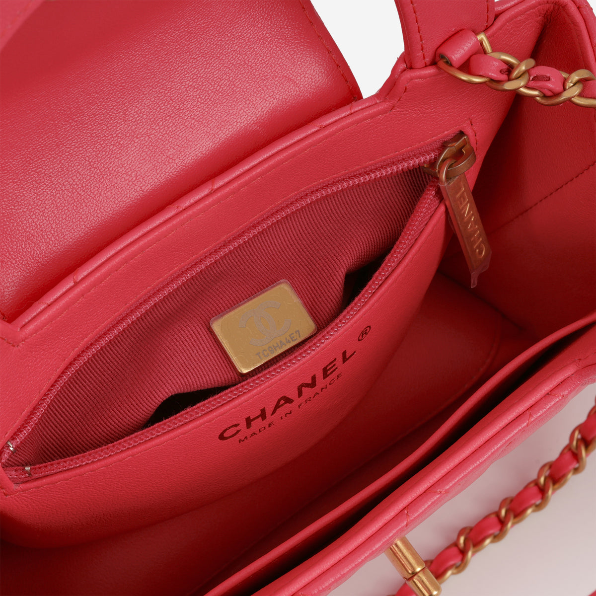 Chanel Small Kelly Re-Edition - Hot Pink Lambskin | Aged Gold Hardware