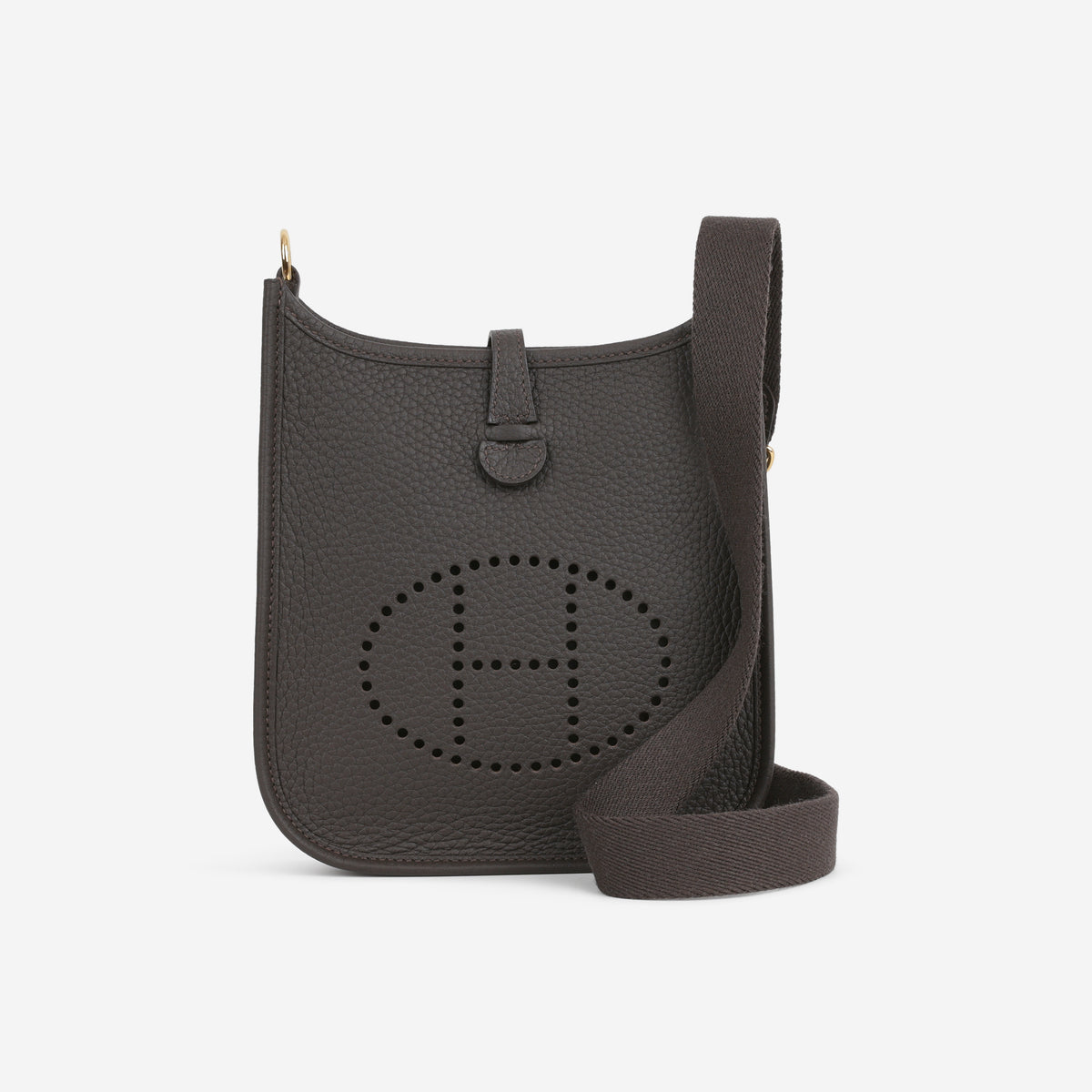 Hermès Mini Evelyne 16 - Bai Brun Clemence | Gold Hardware