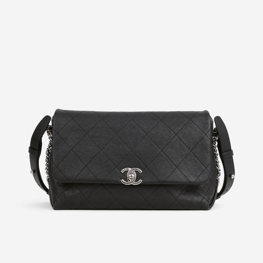 Chanel "Braided with Style" Flap Bag - Black Grained Calfskin | Silver Hardware - Bagista
