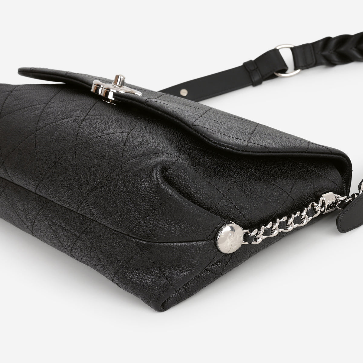 Chanel "Braided with Style" Flap Bag - Black Grained Calfskin | Silver Hardware