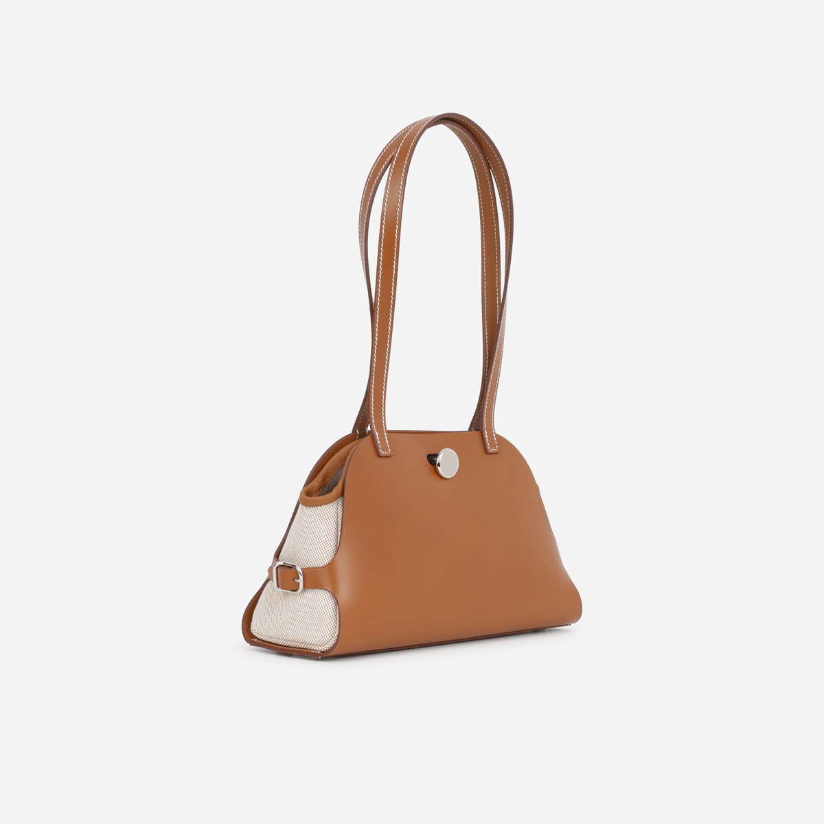 Hermès Tablier Sellier - Ecru Beige Toile Militaire / Fauve Hunter | Palladium Hardware