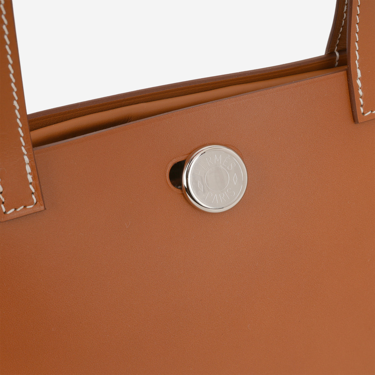 Hermès Tablier Sellier - Ecru Beige Toile Militaire / Fauve Hunter | Palladium Hardware