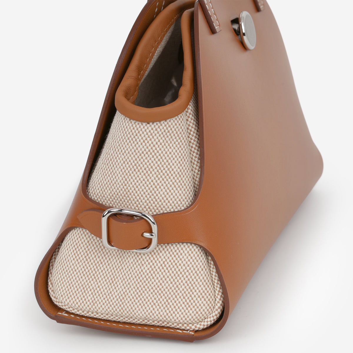 Hermès Tablier Sellier - Ecru Beige Toile Militaire / Fauve Hunter | Palladium Hardware