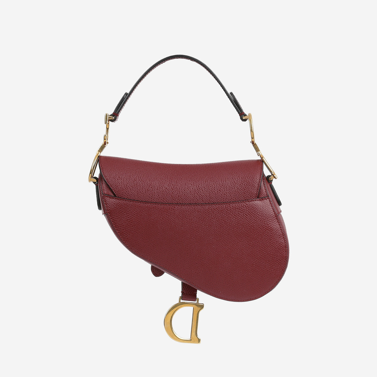 Dior Mini Saddle Bag - Burgundy Grained Calfskin | Gold Hardware