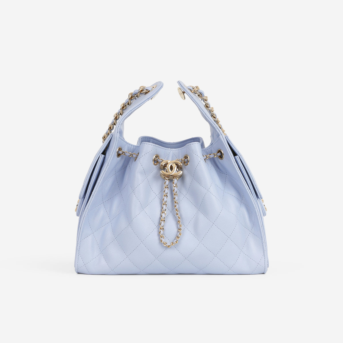 Chanel Small 25 Hobo - Light Blue Caviar | Polished Gold Hardware