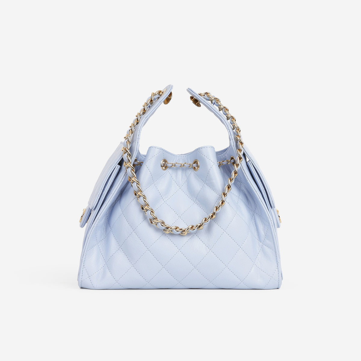 Chanel Small 25 Hobo - Light Blue Caviar | Polished Gold Hardware