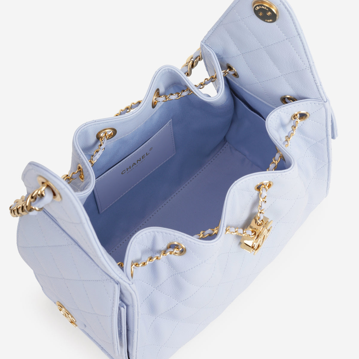 Chanel Small 25 Hobo - Light Blue Caviar | Polished Gold Hardware