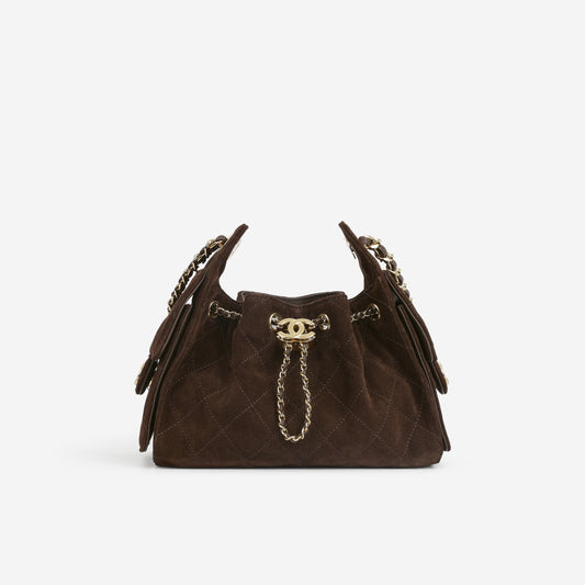 Chanel Mini 25 Hobo - Brown Suede | Polished Gold Hardware