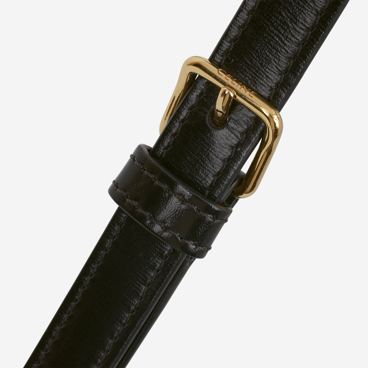 Celine Triomphe Claude - Black Shiny Calfskin | Gold Hardware