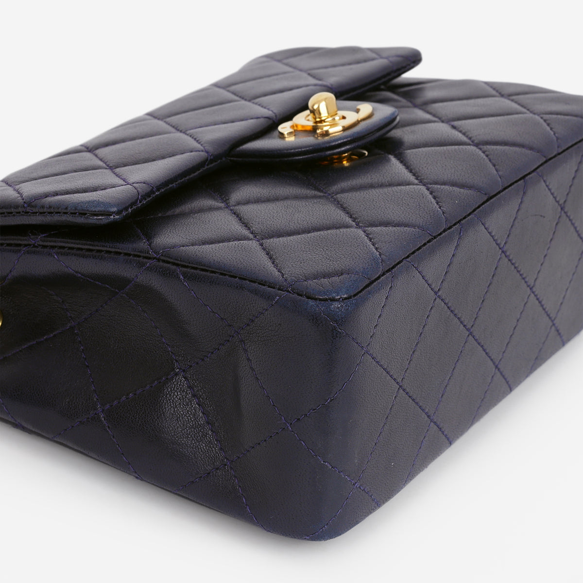 Chanel Vintage Mini Square Flap - Navy Lambskin | Gold Hardware