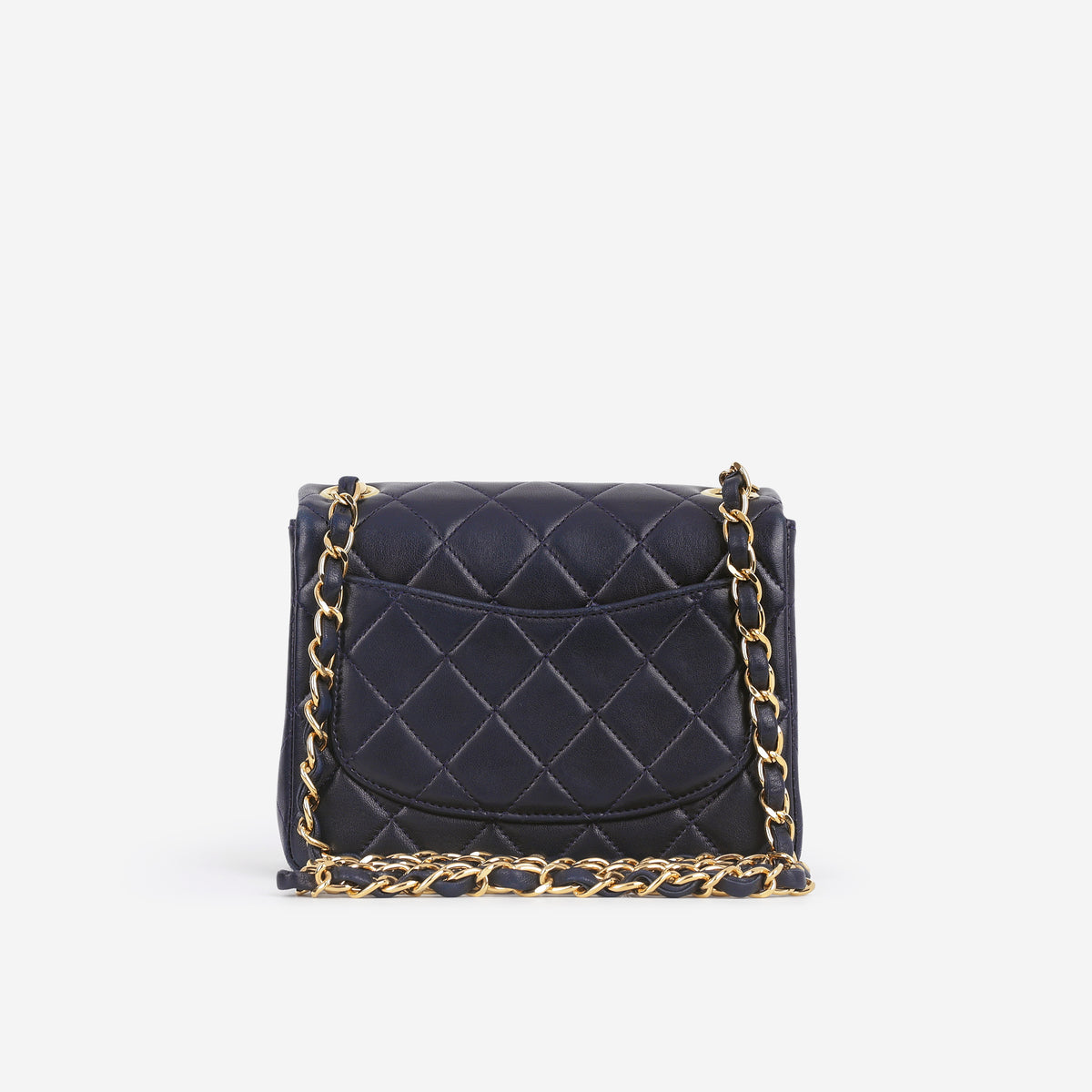 Chanel Vintage Mini Square Flap - Navy Lambskin | Gold Hardware