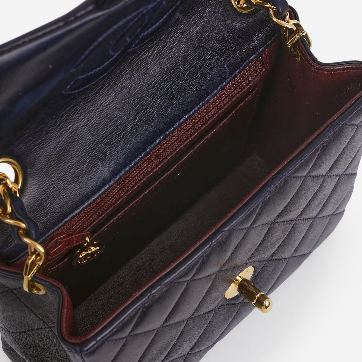 Chanel Vintage Mini Square Flap - Navy Lambskin | Gold Hardware