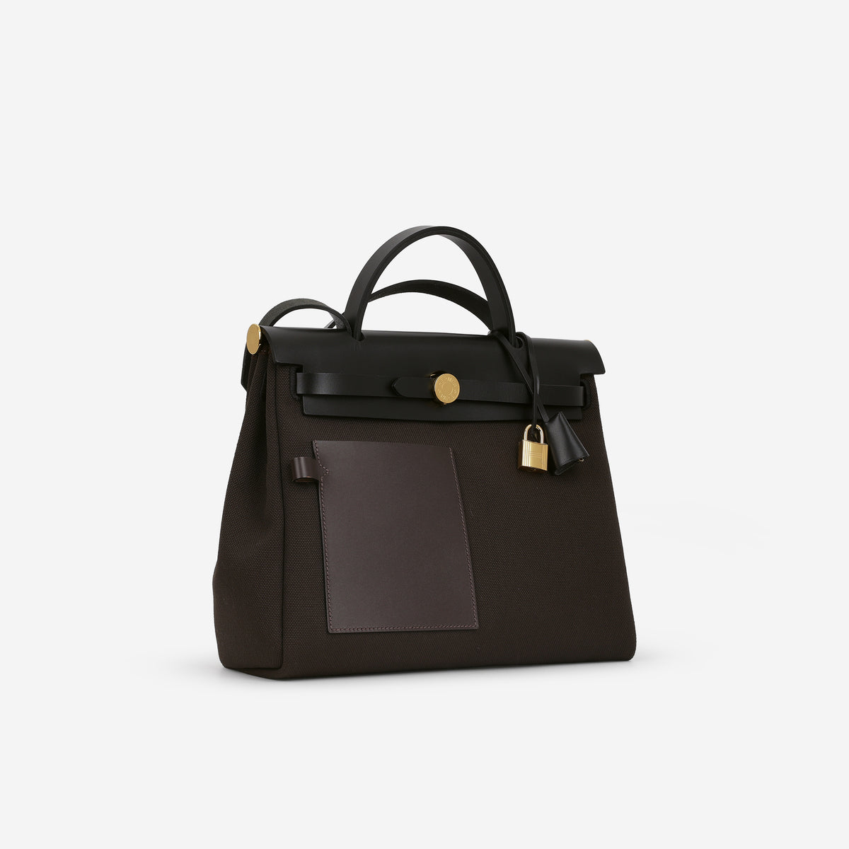 Hermès Herbag 31 Pocket - Bai Brun Toile / Ebene Pocket / Noir Hunter | Palladium Hardware - Bagista