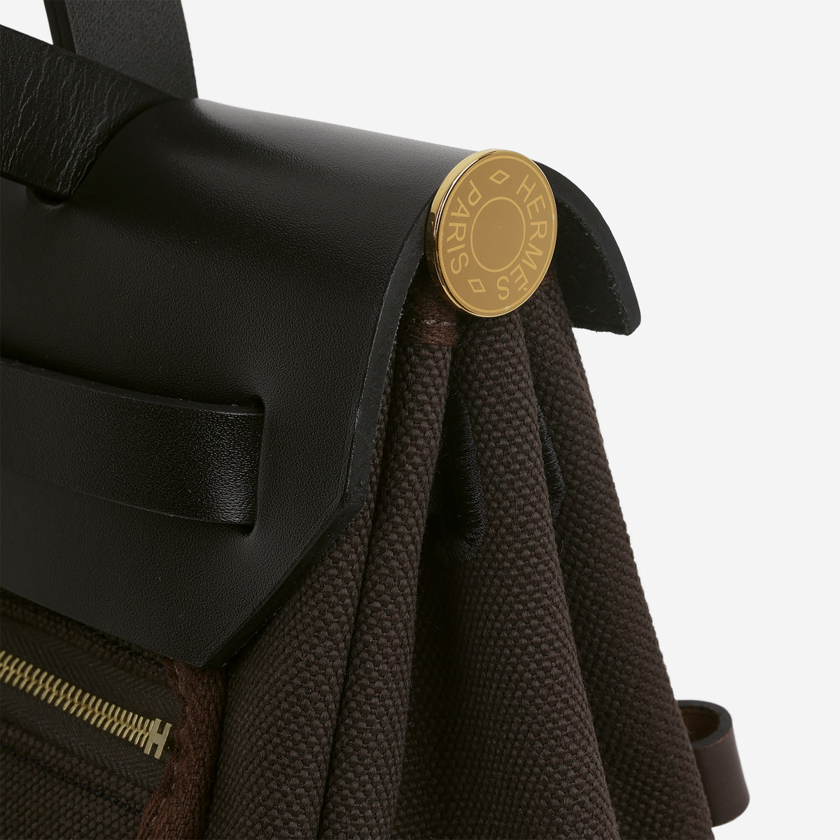 Hermès Herbag 31 Pocket - Bai Brun Toile / Ebene Pocket / Noir Hunter | Palladium Hardware - Bagista