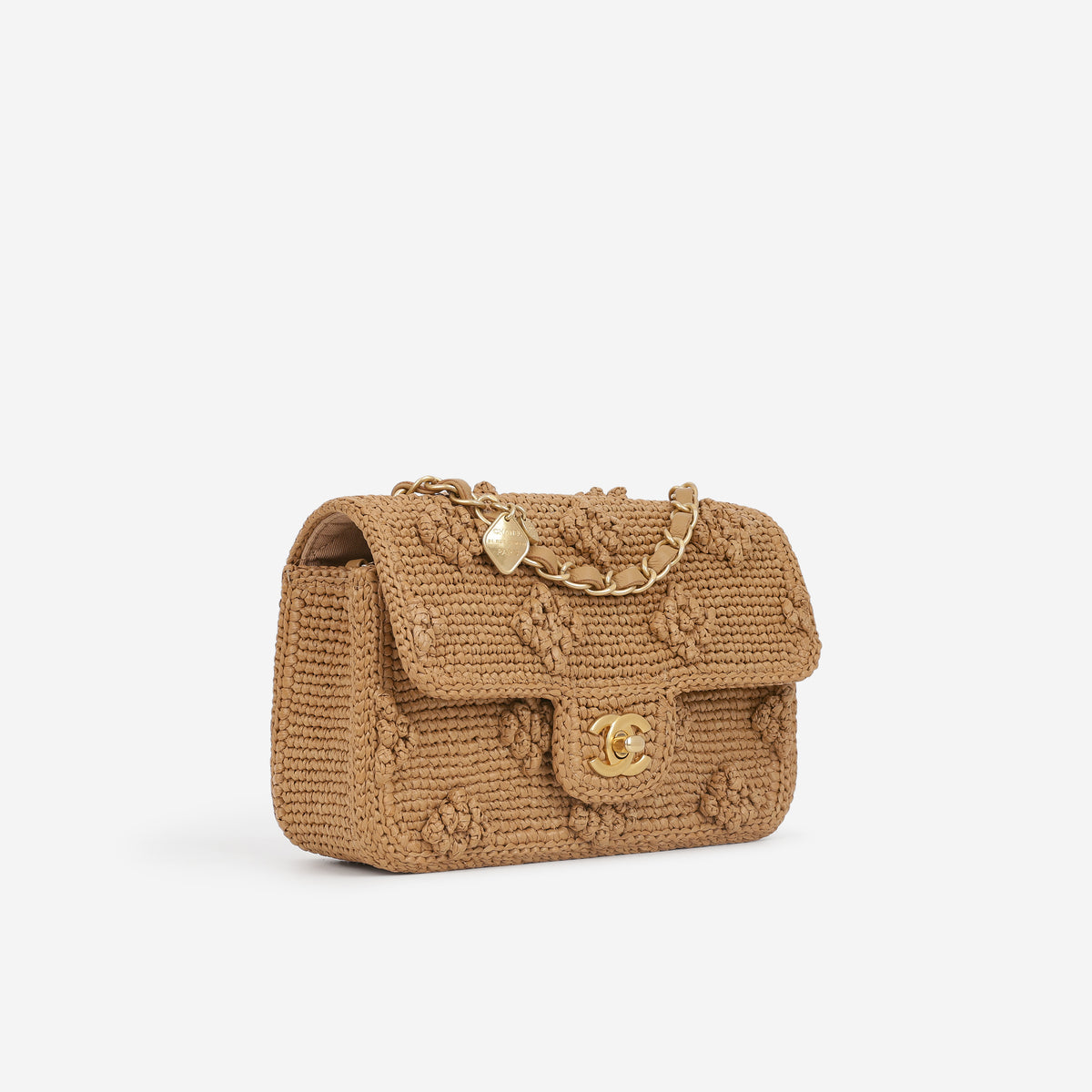Chanel 24P Small Dolce Flap - Beige Braided Raffia | Aged Gold Hardware