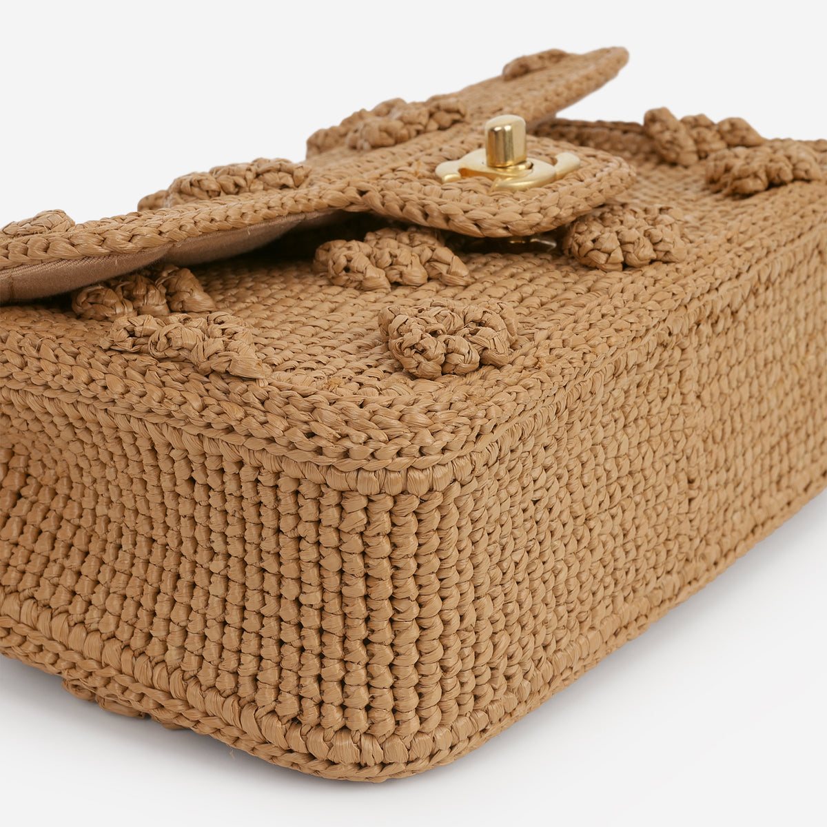 Chanel 24P Small Dolce Flap - Beige Braided Raffia | Aged Gold Hardware