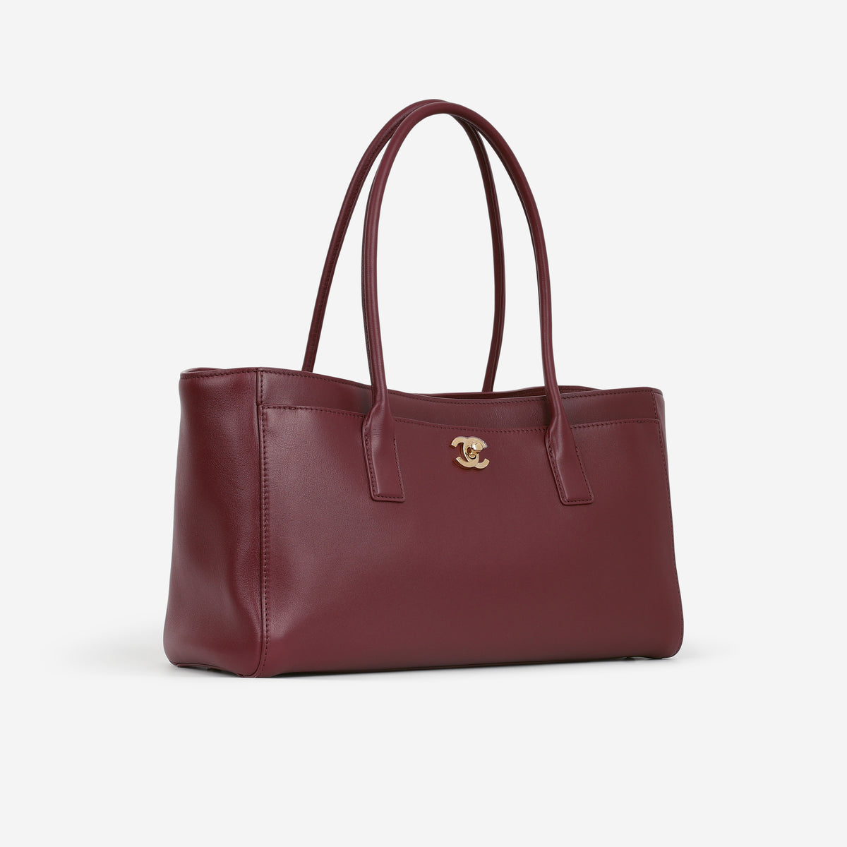 Chanel Small Tote - Dark Burgundy Smooth Calfskin | Aged Gold Hardware