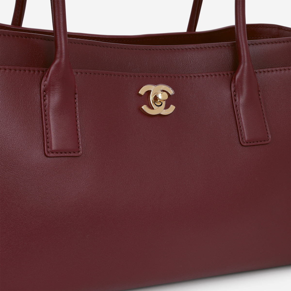 Chanel Small Tote - Dark Burgundy Smooth Calfskin | Aged Gold Hardware