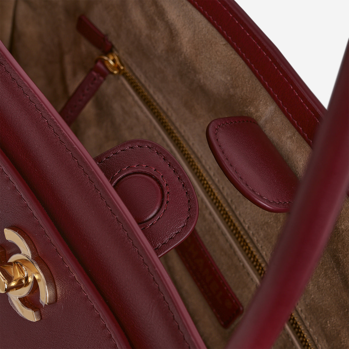 Chanel Small Tote - Dark Burgundy Smooth Calfskin | Aged Gold Hardware