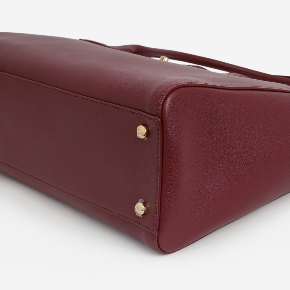 Chanel Small Tote - Dark Burgundy Smooth Calfskin | Aged Gold Hardware