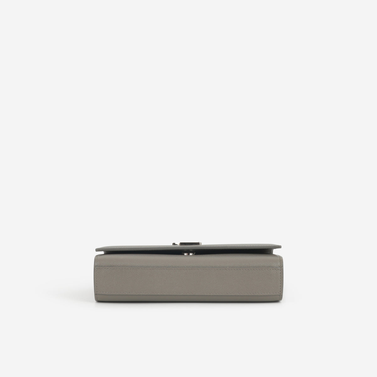 Saint Laurent Small Kate Clutch - Grey Grained Calfskin | Silver Hardware