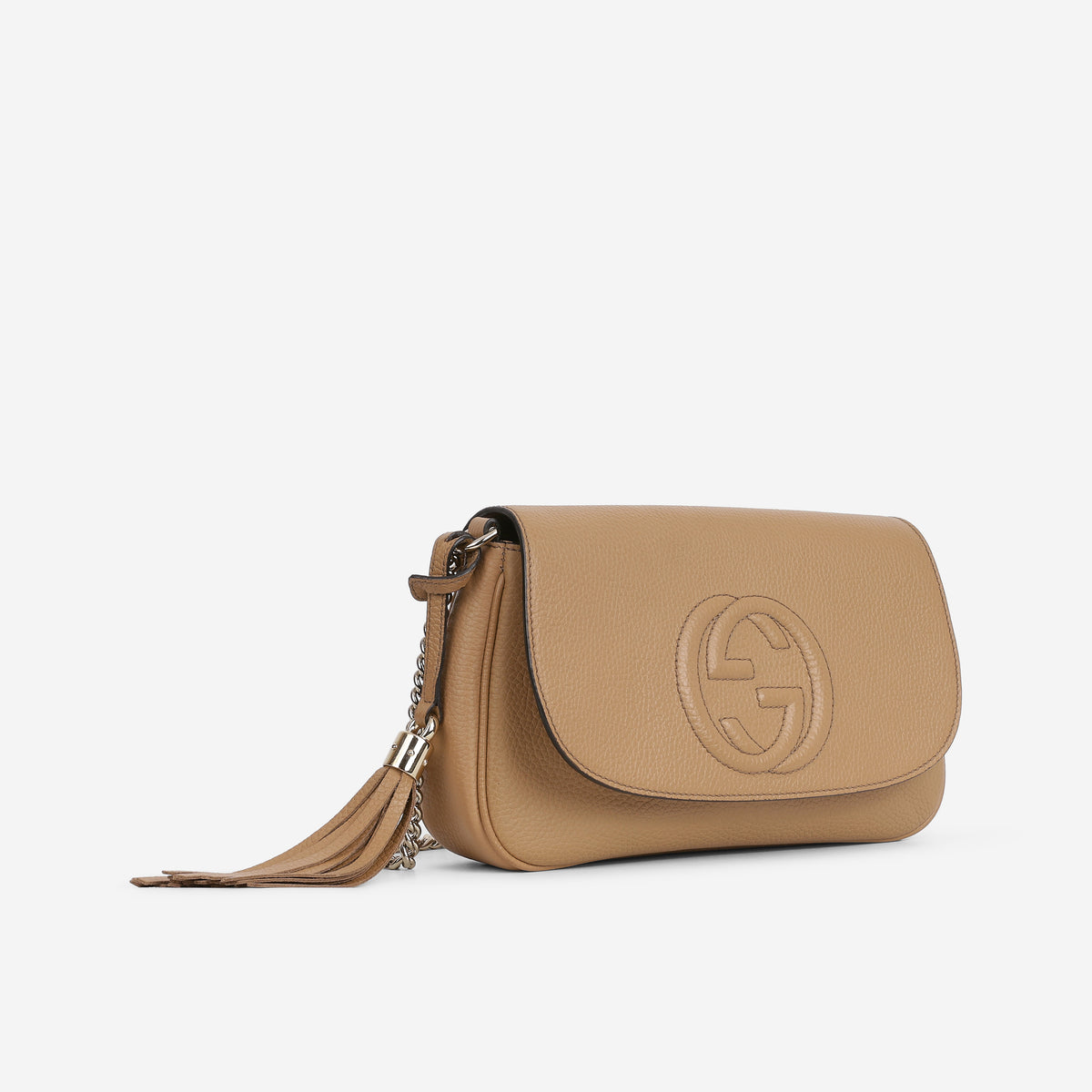 Gucci Medium Soho Chain Flap - Beige Taurillon | Champagne Gold Hardware