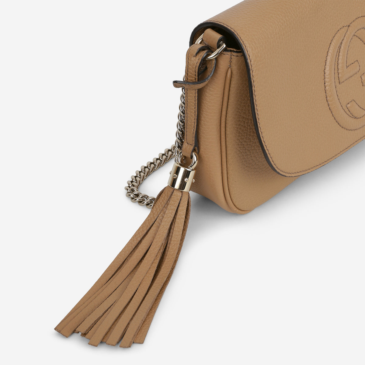 Gucci Medium Soho Chain Flap - Beige Taurillon | Champagne Gold Hardware