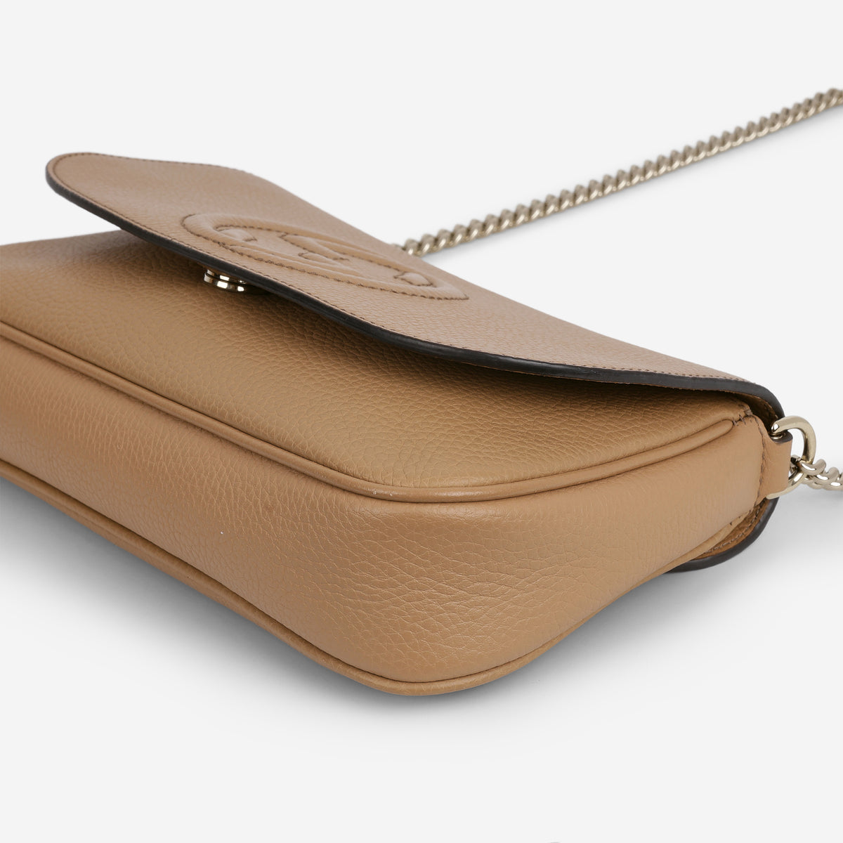 Gucci Medium Soho Chain Flap - Beige Taurillon | Champagne Gold Hardware