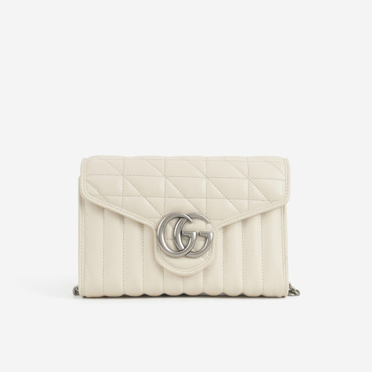 Gucci Aria GG Marmont - White Quilted Calfskin | Silver Hardware