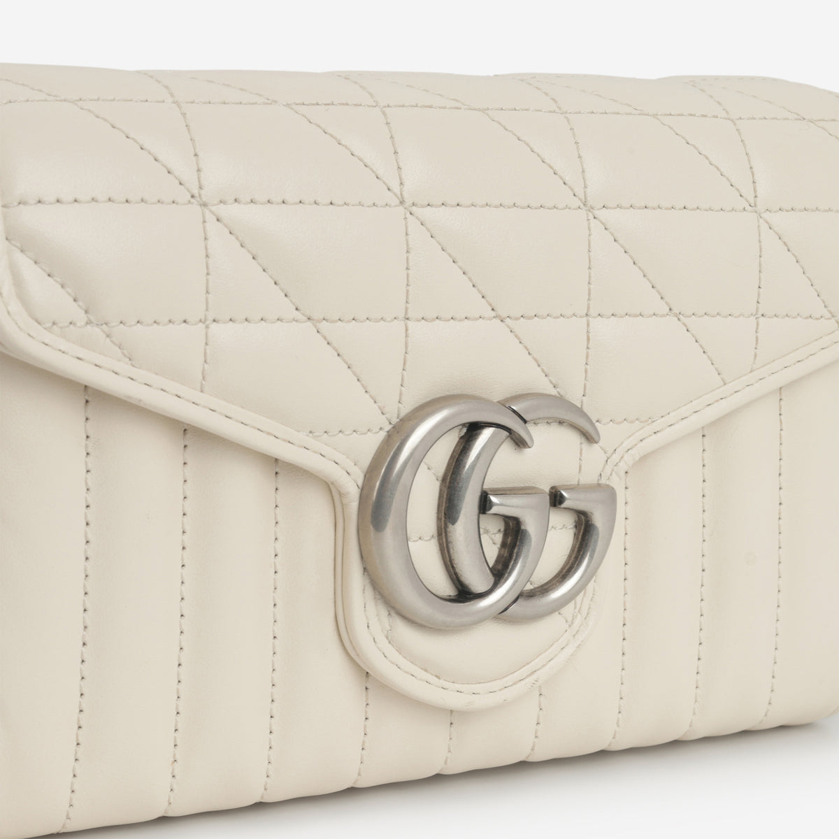 Gucci Aria GG Marmont - White Quilted Calfskin | Silver Hardware