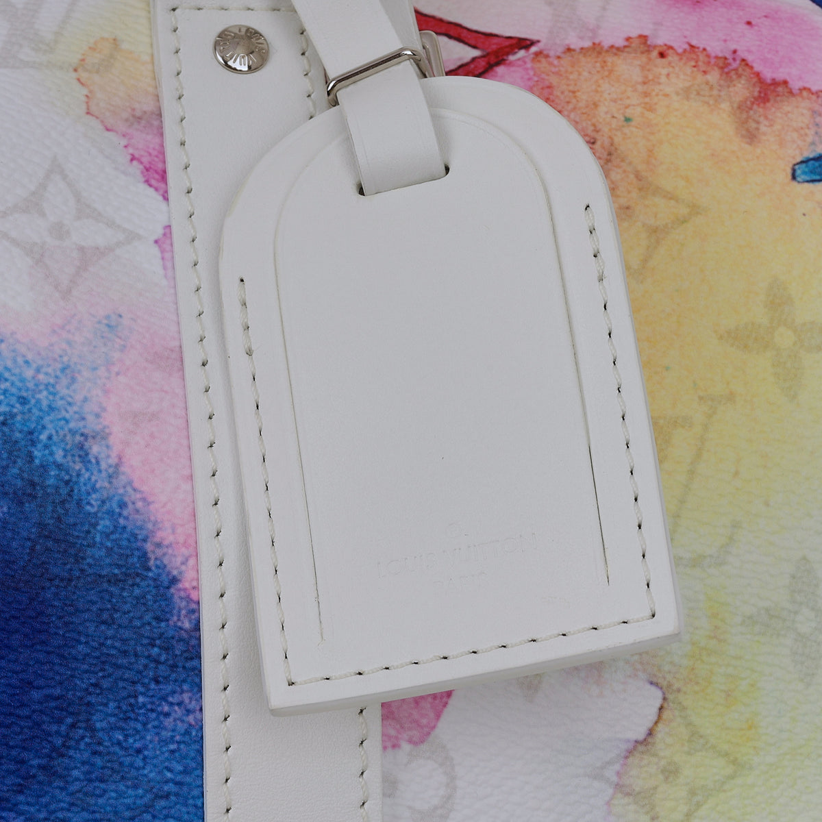 Louis Vuitton Virgil Abloh Keepall 50 - White Watercolour Monogram Canvas | Silver Hardware