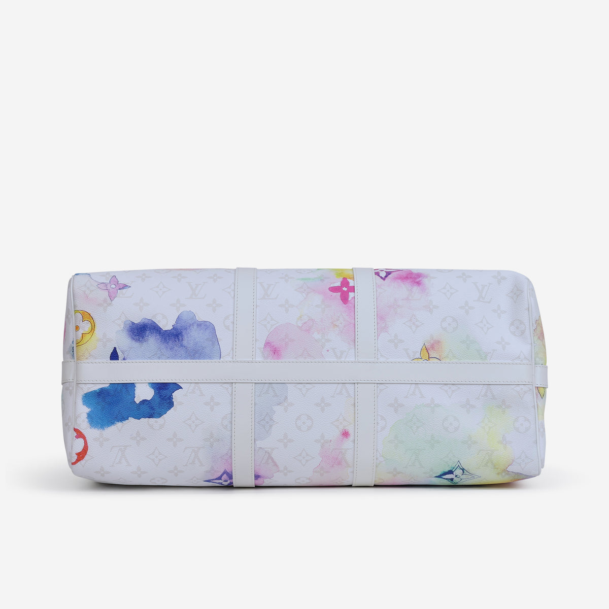 Louis Vuitton Virgil Abloh Keepall 50 - White Watercolour Monogram Canvas | Silver Hardware