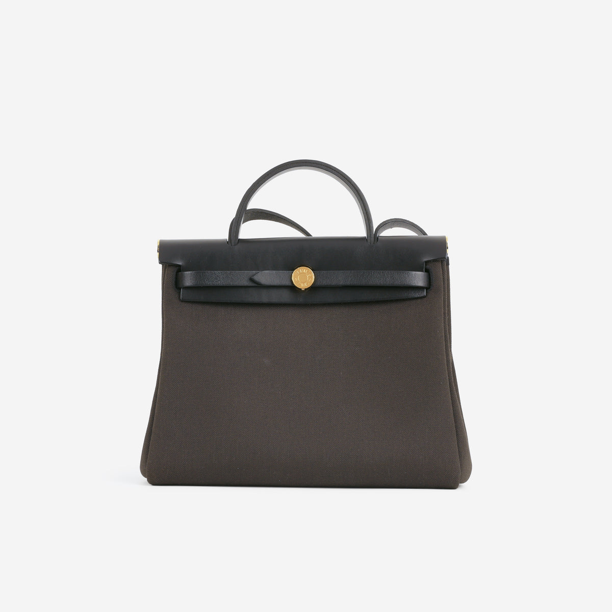 Hermés Herbag 31 - Ebene Toile Militaire / Noir Hunter | Gold Hardware