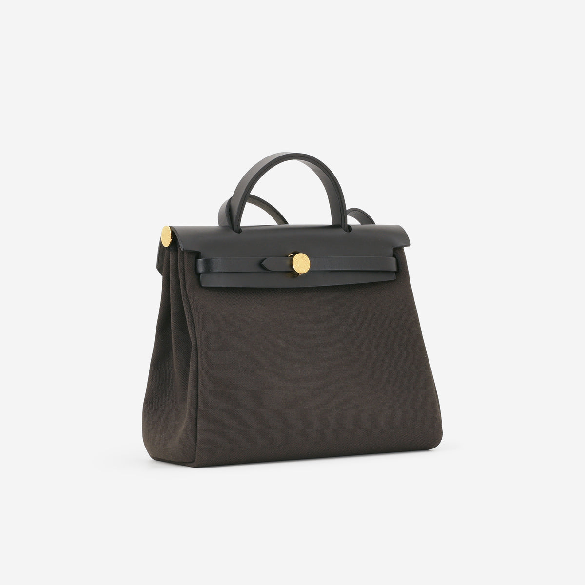 Hermés Herbag 31 - Ebene Toile Militaire / Noir Hunter | Gold Hardware