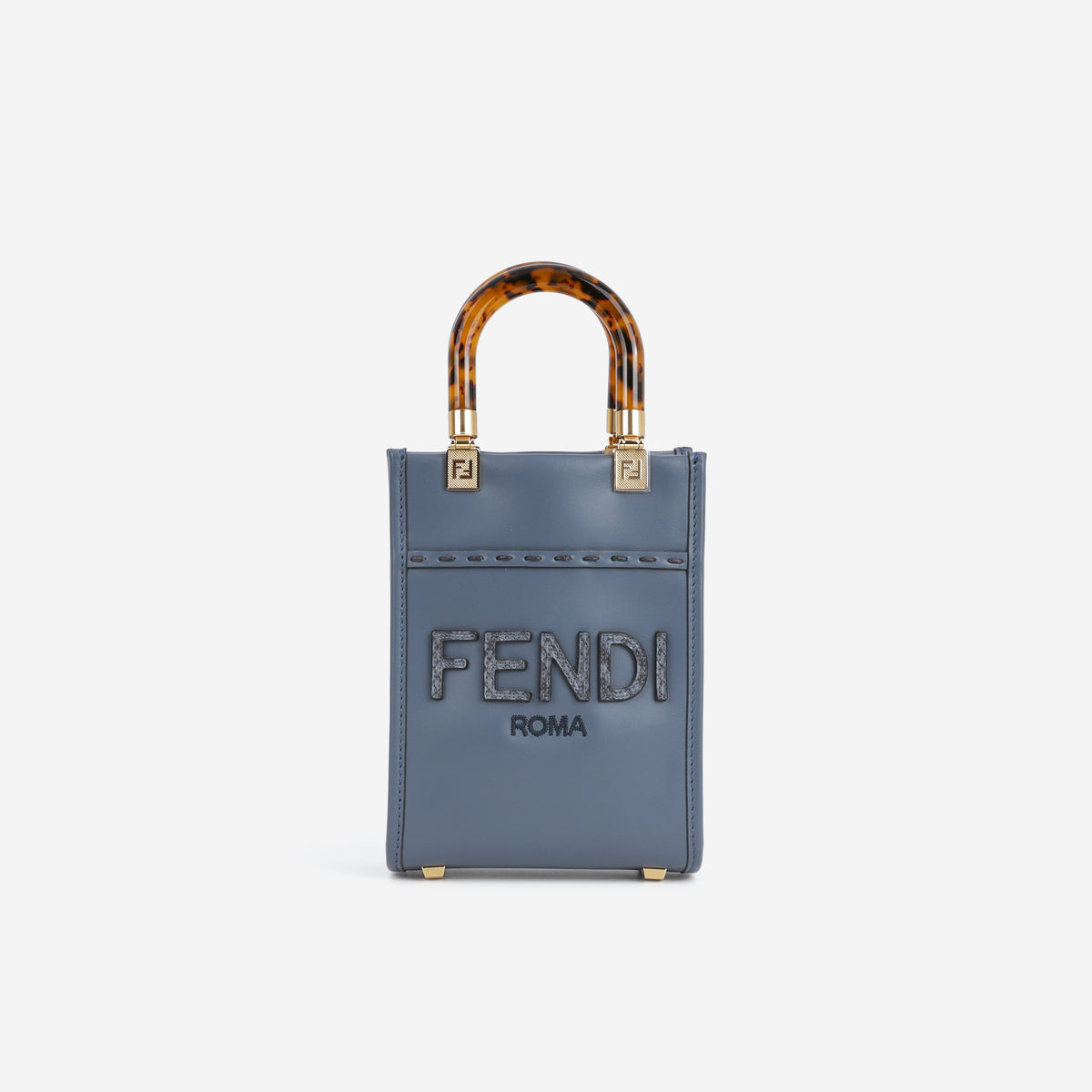 Fendi Mini Sunshine Tote - Blue Calfskin | Gold Hardware
