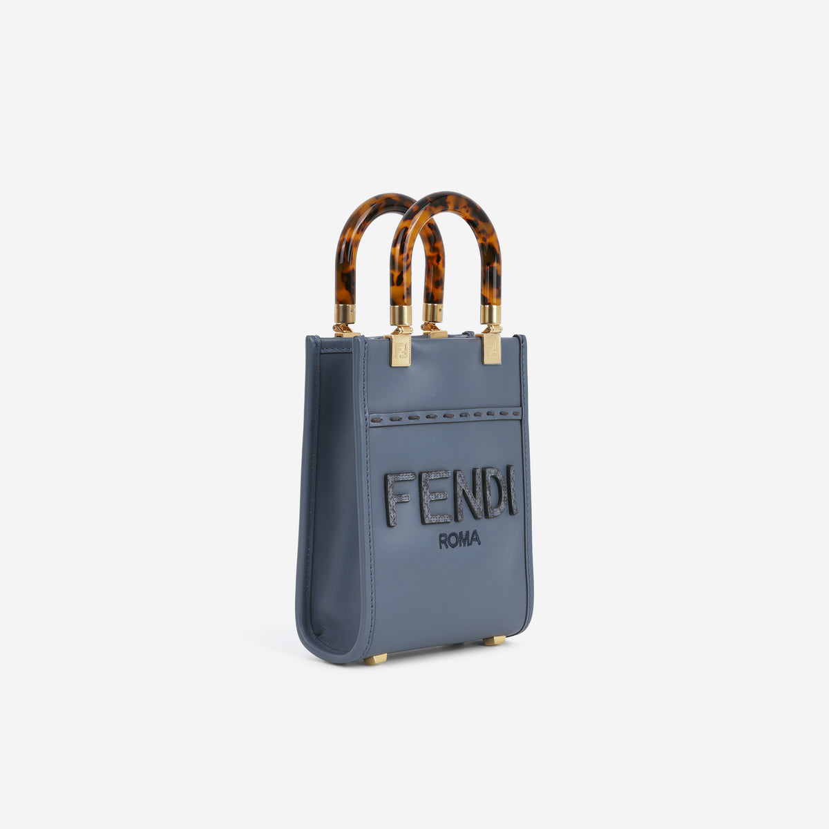 Fendi Mini Sunshine Tote - Blue Calfskin | Gold Hardware