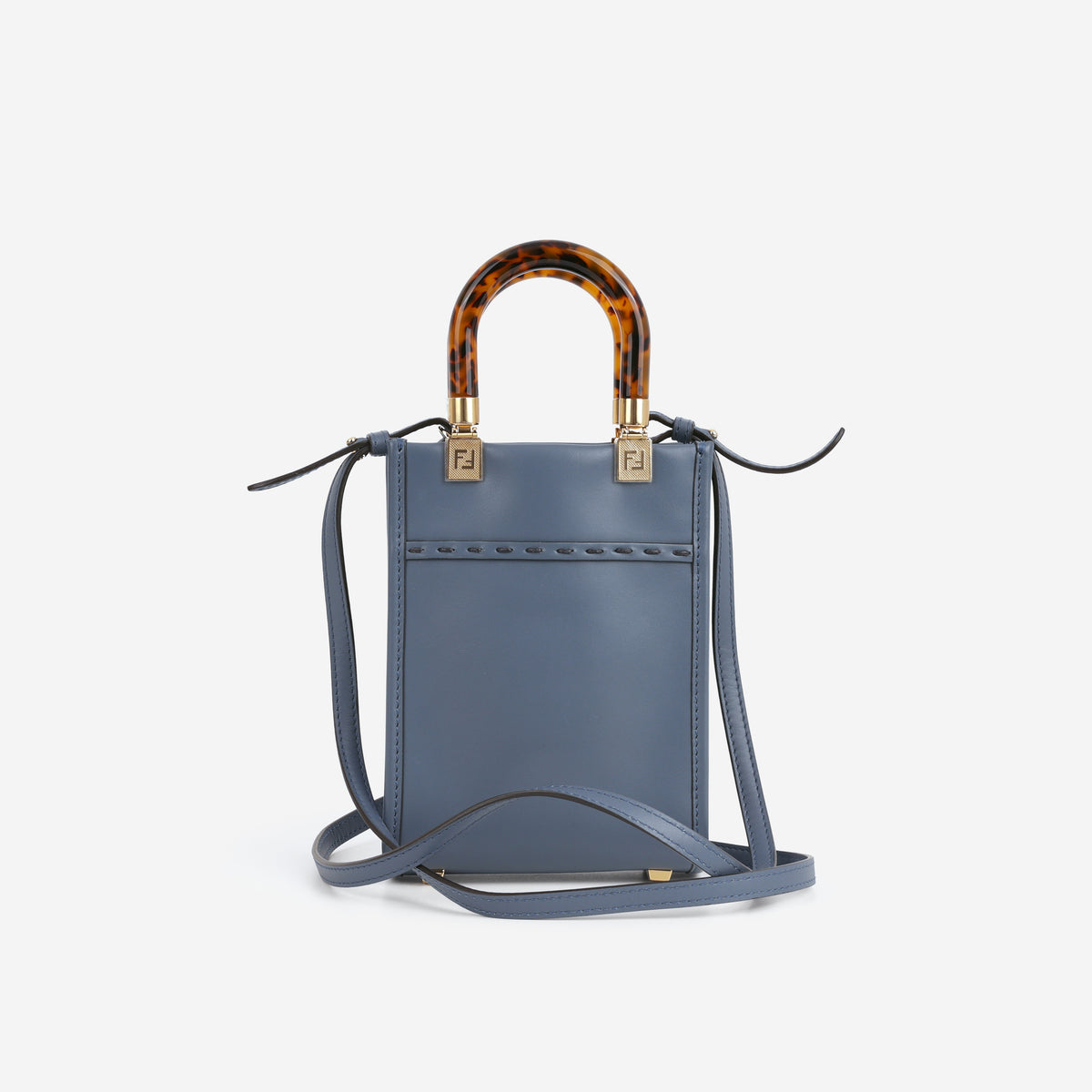 Fendi Mini Sunshine Tote - Blue Calfskin | Gold Hardware