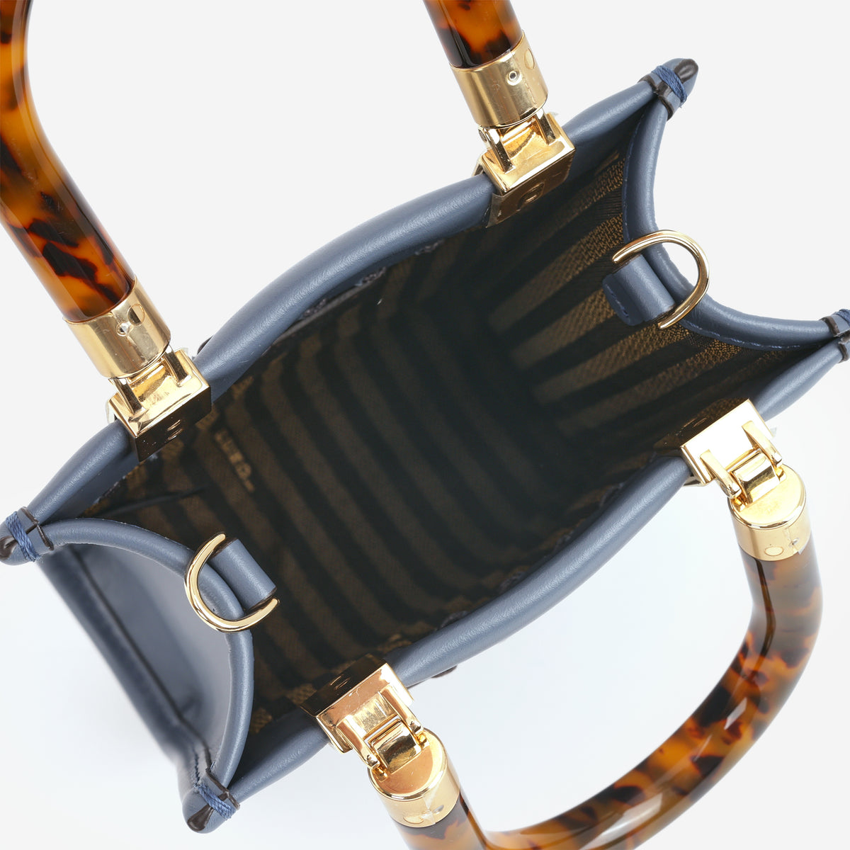 Fendi Mini Sunshine Tote - Blue Calfskin | Gold Hardware